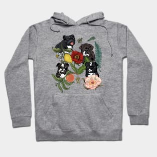 Botanical and Black English Bulldog Hoodie